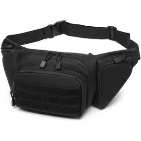 Tactical Fanny Pack for Men Gun Holster Concealed Carry Pistol highland Tactical Waist Bag Waterproof (Black)