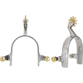 Horse Spurs, Pack of 2 Stainless Steel West American Type Unisex Spur Not Rust Gear Spurs Accessories for Equestrian Training Equestrian Competition, 3.5x5.5x0.8in