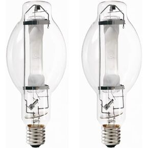 Bluex Bulbs (2 Pack MH1000/U/BT37 1000W Metal Halide Bulb Mogul Base (E39) - BT37 Clear M47 HID Lamp 110,000 Lumens 4000K
