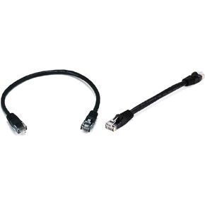 كابل تصحيح Monoprice 102288 Cat6 Ethernet - سلك إنترنت الشبكة - RJ45، مجدول، 550 ميجا هرتز، UTP، سلك نحاسي عاري نقي، 24AWG، 1 قدم، أسود (عبوة من قطعتين) in Kuwait