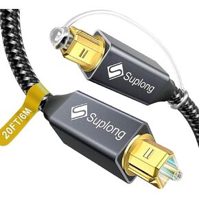 Suplong Optical Audio Cable 24K Gold-Plated Digital Optical Audio Toslink Cable for [S/PDIF] LG/Samsung/Sony/Philips Sound Bar, Smart TV, Home Theater, PS4, Xbox & PlayStation (10ft, Black) in Kuwait