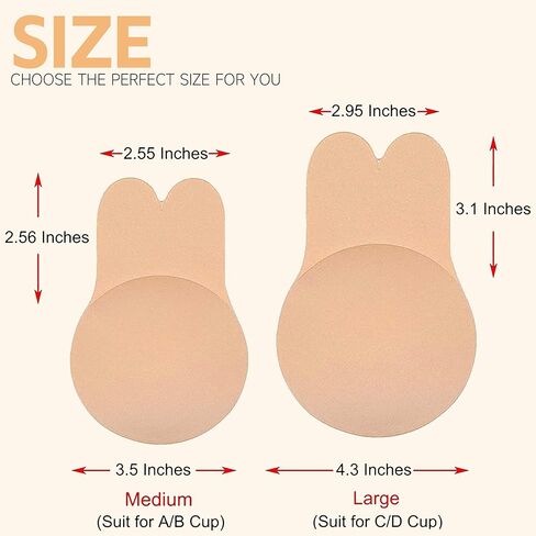 Sticky Bra Strapless Sticky Invisible Push up Silicone Bra for Backless Dress with Nipple Covers Adhesive Bra(C&D Cup), 2 Pairs(black&nude)c&d in Saudi Arabia