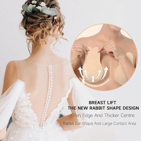 Sticky Bra Strapless Sticky Invisible Push up Silicone Bra for Backless Dress with Nipple Covers Adhesive Bra(C&D Cup), 2 Pairs(black&nude)c&d in Saudi Arabia