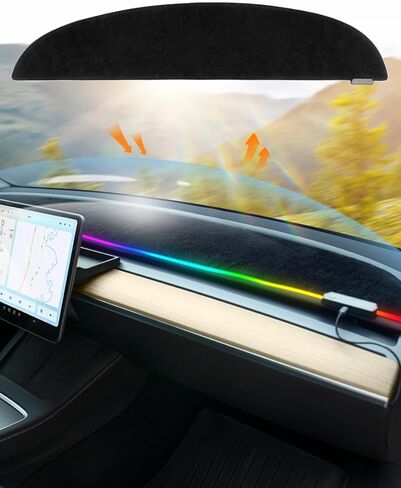 غطاء لوحة القيادة مع إضاءة داخلية مع 12 لون RGB LED لتيسلا in Kuwait