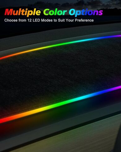 غطاء لوحة القيادة مع إضاءة داخلية مع 12 لون RGB LED لتيسلا in Kuwait