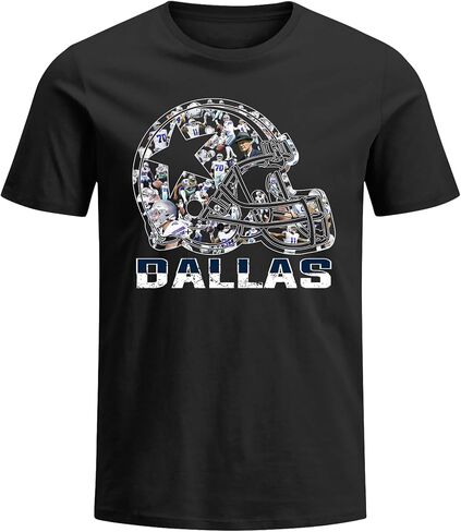 Dallas Football Shirt Gifts for Men Helmet Pattern T-Shirt Short Sleeve Tee Shirts Mens Apparel in Saudi Arabia