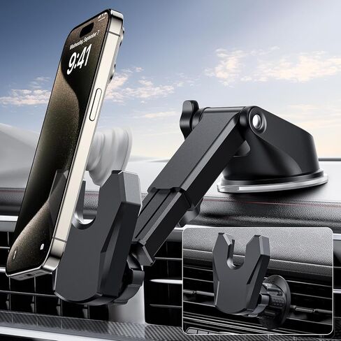 Socket Phone Mount for Car Dashboard Windshield Air Vent, Suction Cup Socket Car Holder for iPhone fits All Socket Grips, MagSafe Grips in Kuwait