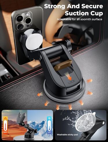 Socket Phone Mount for Car Dashboard Windshield Air Vent, Suction Cup Socket Car Holder for iPhone fits All Socket Grips, MagSafe Grips in Kuwait