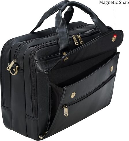 حقيبة كتف للرجال من الجلد المحبب بالكامل بحجم 16 بوصة in Kuwait