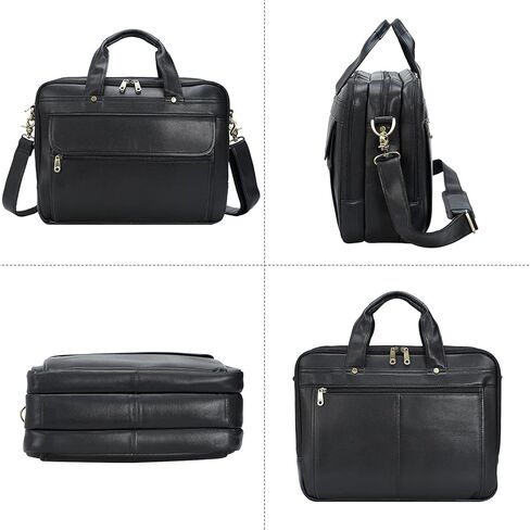 حقيبة كتف للرجال من الجلد المحبب بالكامل بحجم 16 بوصة in Kuwait