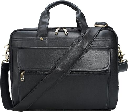 حقيبة كتف للرجال من الجلد المحبب بالكامل بحجم 16 بوصة in Kuwait