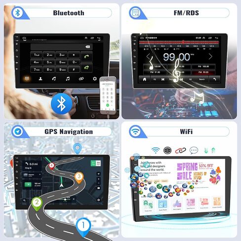 SIXWIN 2G+64G Android Car Stereo Radio for Honda Fit Jazz 2008-2013 Right Drive CarPlay Android Auto Mirror Link 10.1 Inch Touch Screen with GPS Navigation Bluetooth WiFi HiFi FM SWC Backup Camera MIC in Saudi Arabia