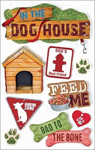 Paper House Productions STDM-0018E 3D Cardstock Stickers, Dog in Saudi Arabia