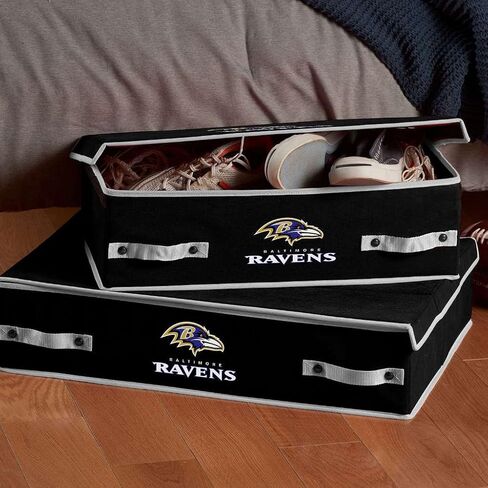Franklin Sports NFL Under Bed Storage Bins - Folding Organizer Containers - NFL Team Office, Bedroom + Living Room Décor in Kuwait