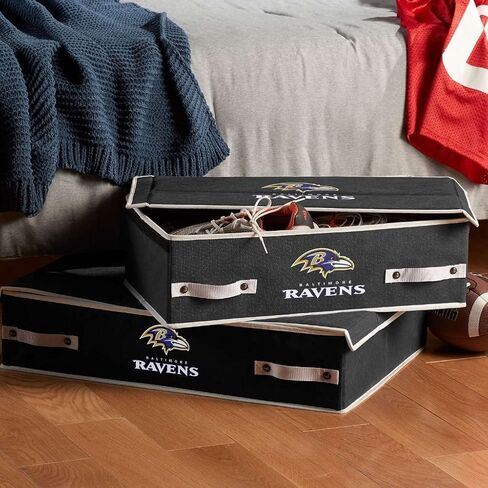 Franklin Sports NFL Under Bed Storage Bins - Folding Organizer Containers - NFL Team Office, Bedroom + Living Room Décor in Kuwait