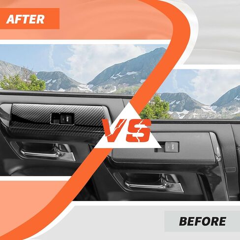 غطاء طقم الكسوة الداخلية من ألياف الكربون ملحقات تزيين وحدة التحكم المركزية المتوافقة مع Toyota 4Runner 2010-2023، 9 قطع in Kuwait