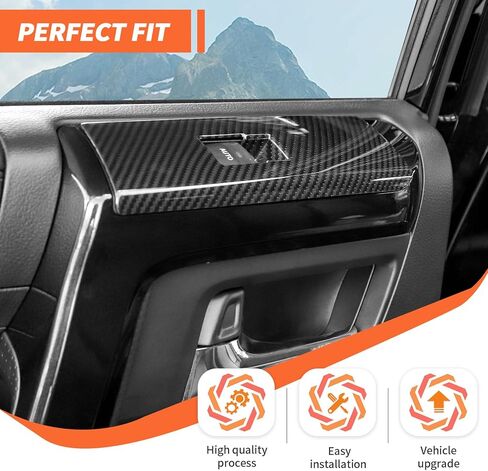 غطاء طقم الكسوة الداخلية من ألياف الكربون ملحقات تزيين وحدة التحكم المركزية المتوافقة مع Toyota 4Runner 2010-2023، 9 قطع in Kuwait