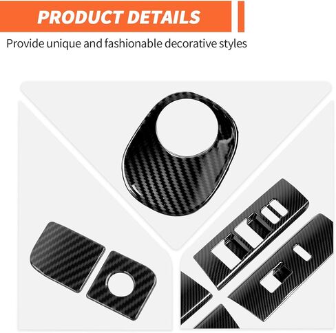 غطاء طقم الكسوة الداخلية من ألياف الكربون ملحقات تزيين وحدة التحكم المركزية المتوافقة مع Toyota 4Runner 2010-2023، 9 قطع in Kuwait