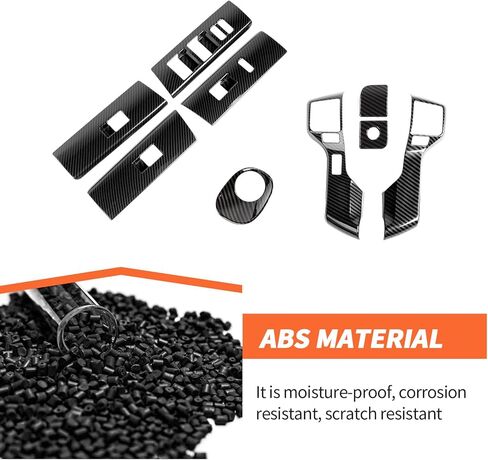 غطاء طقم الكسوة الداخلية من ألياف الكربون ملحقات تزيين وحدة التحكم المركزية المتوافقة مع Toyota 4Runner 2010-2023، 9 قطع in Kuwait