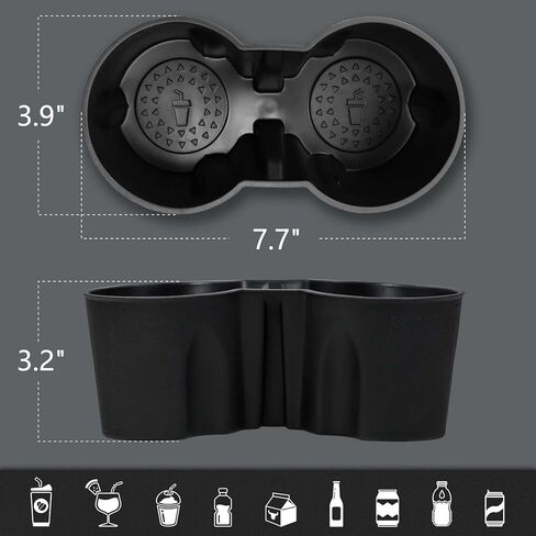 إدراج حامل أكواب لطراز Tesla Y Model 3، إدراج كأس جديد متوافق مع Tesla Model 3/Y 2021 2022 2023 (أسود) in Kuwait