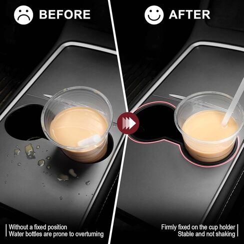 إدراج حامل أكواب لطراز Tesla Y Model 3، إدراج كأس جديد متوافق مع Tesla Model 3/Y 2021 2022 2023 (أسود) in Kuwait