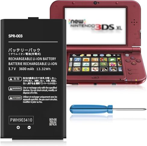 3DS XL SPR-003 Battery,3600mAh Replacement Battery for New 3DS XL RED-001 SPR-A-BPAA-CO and Nintendo 3DS LL SPR-003 in Kuwait