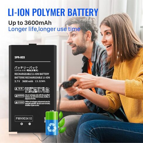 3DS XL SPR-003 Battery,3600mAh Replacement Battery for New 3DS XL RED-001 SPR-A-BPAA-CO and Nintendo 3DS LL SPR-003 in Kuwait