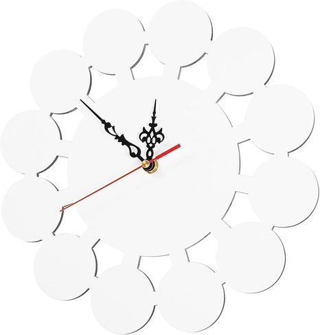 ساعة حائط خشبية قديمة من EXCEART - ساعة ميكانيكية صامتة، ساعة بنية مزخرفة بنفسك، 11.40 × 11.40 × 1 بوصة، تعمل بالبطارية، لغرفة النوم in Saudi Arabia