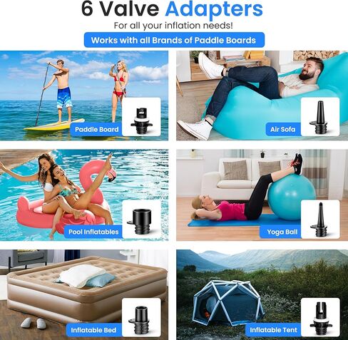 SereneLife Inflatable Stand Up Paddle Board (6 Inches Thick) with Premium SUP Accessories & Carry Bag | Wide Stance, Bottom Fin for Paddling, Surf Control, Non-Slip Deck | Youth & Adult Standing Boat in Saudi Arabia