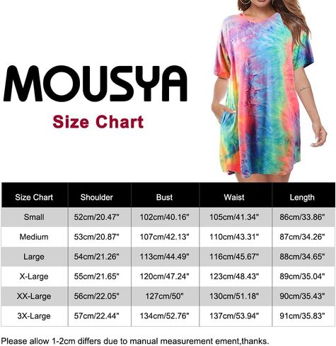 فستان MOUSYA نسائي قصير الأكمام تي شيرت فستان صيفي كاجوال فضفاض قصير مع جيوب in Saudi Arabia