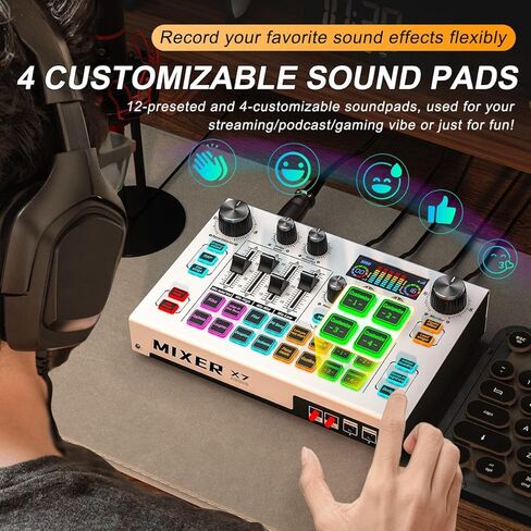 خلاط صوت متدفق، واجهة خلاط صوت بودكاست تينلامب مع هيكل معدني 48 فولت، لوحة صوت مبدل الصوت، معدات خلاط ستوديو جنرال XLR للهاتف، الكمبيوتر الشخصي، تسجيل البث، تسجيل الألعاب، دي جي in Kuwait