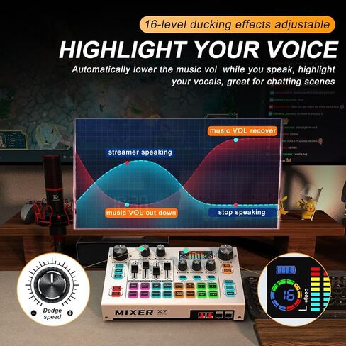 خلاط صوت متدفق، واجهة خلاط صوت بودكاست تينلامب مع هيكل معدني 48 فولت، لوحة صوت مبدل الصوت، معدات خلاط ستوديو جنرال XLR للهاتف، الكمبيوتر الشخصي، تسجيل البث، تسجيل الألعاب، دي جي in Kuwait