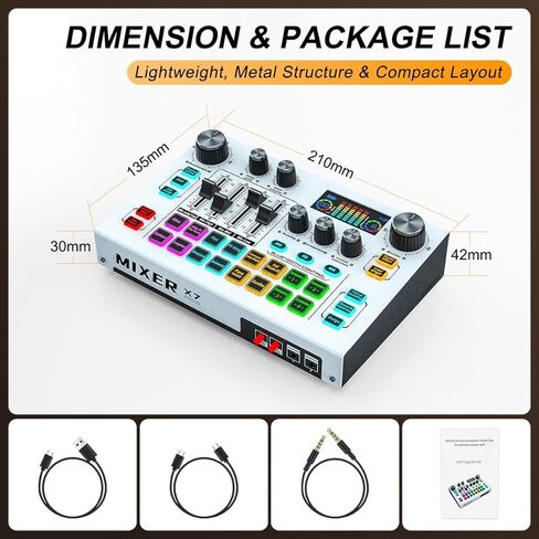 خلاط صوت متدفق، واجهة خلاط صوت بودكاست تينلامب مع هيكل معدني 48 فولت، لوحة صوت مبدل الصوت، معدات خلاط ستوديو جنرال XLR للهاتف، الكمبيوتر الشخصي، تسجيل البث، تسجيل الألعاب، دي جي in Kuwait