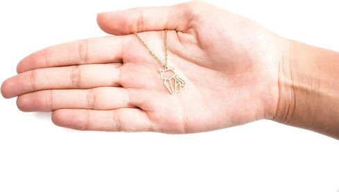 Cat Gold Origami Jewelry - Gold Geometric Chain Necklace – 18 Karat Plated Gold Necklace for Women & Girls – Stylish Cat Pendant Necklace in Saudi Arabia