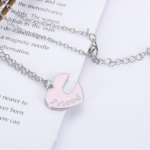 Dcfywl731 قلادة الصداقة BFF قلادة ل 2/3 أفضل صديق قلادة مطابقة قلادة نصف انقسام الحب القلب لطيف الحيوان قلادة حفلة عيد ميلاد للأصدقاء in Kuwait