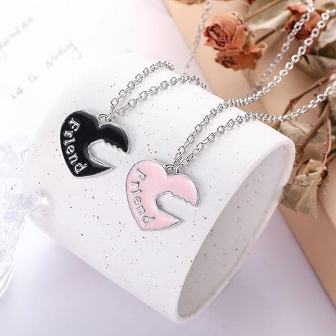 Dcfywl731 قلادة الصداقة BFF قلادة ل 2/3 أفضل صديق قلادة مطابقة قلادة نصف انقسام الحب القلب لطيف الحيوان قلادة حفلة عيد ميلاد للأصدقاء in Kuwait