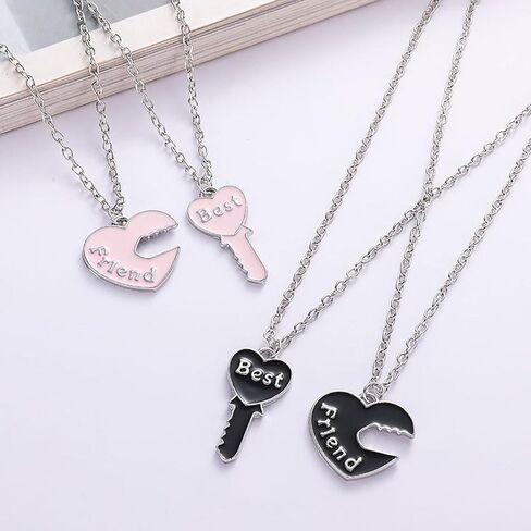Dcfywl731 قلادة الصداقة BFF قلادة ل 2/3 أفضل صديق قلادة مطابقة قلادة نصف انقسام الحب القلب لطيف الحيوان قلادة حفلة عيد ميلاد للأصدقاء in Kuwait