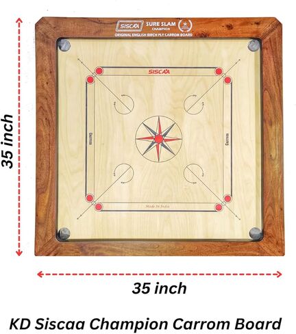 لعبة SISCAA Carrom Board Sure SLAM الداخلية معتمدة من اتحاد Carrom في الهند وجمعية Maharashtra Carrom (البطل، 20 مم) in Kuwait