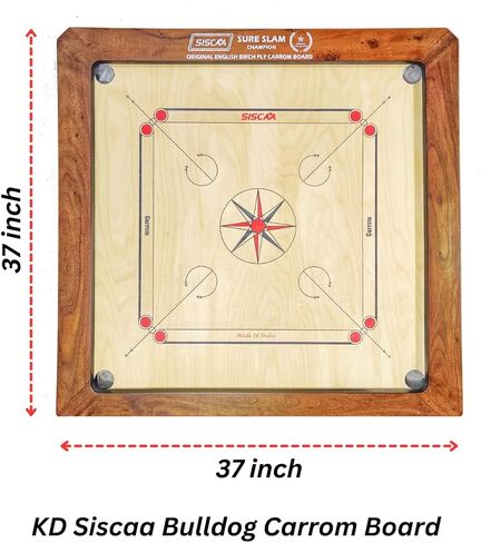 SISCAA Carrom Board Sure SLAM Indoor Board Game Approved by Carrom Federation of India & Maharashtra Carrom Association (Champion, 20mm) in Kuwait