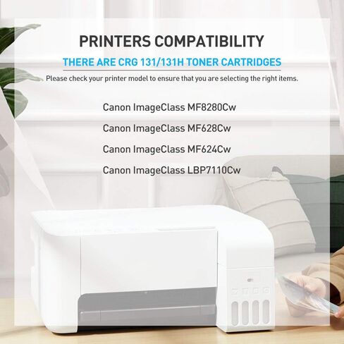 Compatible MF8280Cw Toner Cartridge Replacement for Canon 131 131H Toner for Canon ImageCLASS MF628Cw MF8280Cw LBP7110Cw MF624Cw MF8280 Laser Printer Ink (Black, Cyan, Magenta, Yellow, 4 Pack) in Kuwait