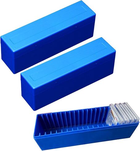 3 Pack Plastic Coin Storage Box Case with 20 Slab Coin Holders, Coin Container for Collectors Office School Home Bank Supplies, Compatible with PCGS NGC PMGab Coin Holders (Blue) in Saudi Arabia
