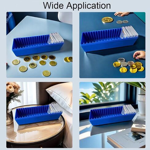 3 Pack Plastic Coin Storage Box Case with 20 Slab Coin Holders, Coin Container for Collectors Office School Home Bank Supplies, Compatible with PCGS NGC PMGab Coin Holders (Blue) in Saudi Arabia