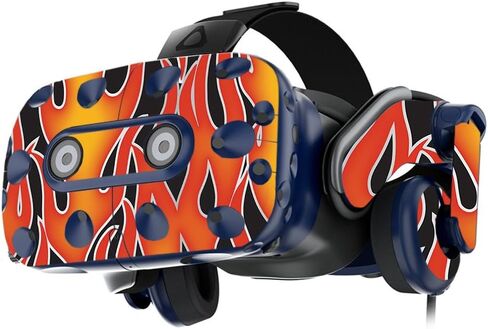 MightySkins Skin Compatible With HTC VIVE Pro VR Headset - Blue Mystic Flames | Protective, Durable, and Unique Vinyl Decal wrap cover | Easy To Apply, Remove, and Change Styles | Made in the USA in Saudi Arabia