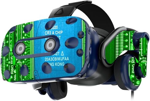 MightySkins Skin Compatible With HTC VIVE Pro VR Headset - Blue Mystic Flames | Protective, Durable, and Unique Vinyl Decal wrap cover | Easy To Apply, Remove, and Change Styles | Made in the USA in Saudi Arabia