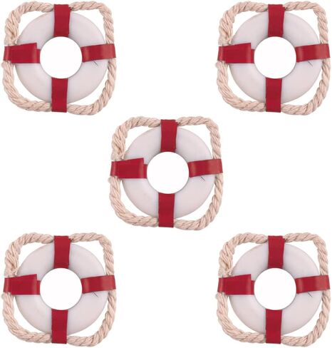 TOYANDONA 15 pcs Mediterranean Dollhouse Wall Model Nautical Decor Swim Ornament Buoy Decors for Rings Mini Home Lifebuoy Garden Red Miniature House Beach Coastal Accessories Seaside Ring in Saudi Arabia