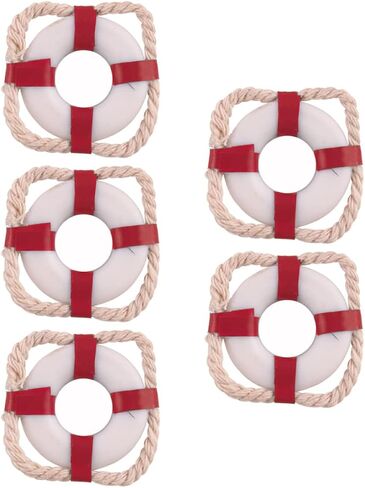 TOYANDONA 15 pcs Mediterranean Dollhouse Wall Model Nautical Decor Swim Ornament Buoy Decors for Rings Mini Home Lifebuoy Garden Red Miniature House Beach Coastal Accessories Seaside Ring in Saudi Arabia