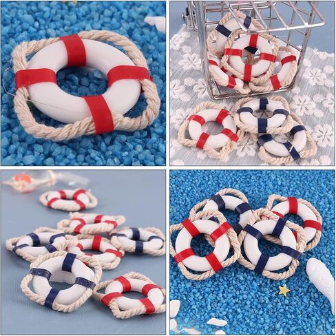 TOYANDONA 15 pcs Mediterranean Dollhouse Wall Model Nautical Decor Swim Ornament Buoy Decors for Rings Mini Home Lifebuoy Garden Red Miniature House Beach Coastal Accessories Seaside Ring in Saudi Arabia