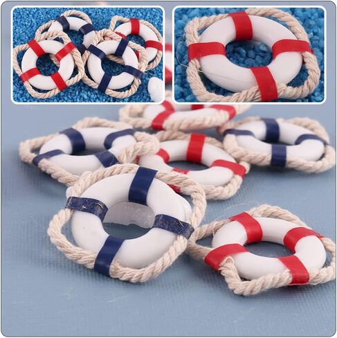 TOYANDONA 15 pcs Mediterranean Dollhouse Wall Model Nautical Decor Swim Ornament Buoy Decors for Rings Mini Home Lifebuoy Garden Red Miniature House Beach Coastal Accessories Seaside Ring in Saudi Arabia