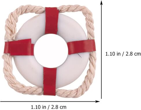 TOYANDONA 15 pcs Mediterranean Dollhouse Wall Model Nautical Decor Swim Ornament Buoy Decors for Rings Mini Home Lifebuoy Garden Red Miniature House Beach Coastal Accessories Seaside Ring in Saudi Arabia