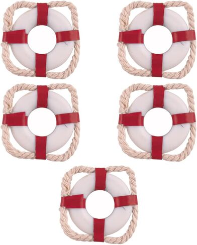 TOYANDONA 15 pcs Mediterranean Dollhouse Wall Model Nautical Decor Swim Ornament Buoy Decors for Rings Mini Home Lifebuoy Garden Red Miniature House Beach Coastal Accessories Seaside Ring in Saudi Arabia